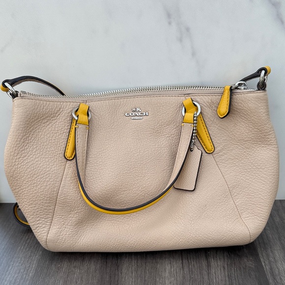 Coach Handbags - Coach Cream and Yellow Shoulder Bag